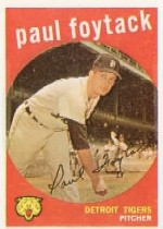 1959 Topps Baseball Cards      233     Paul Foytack WB